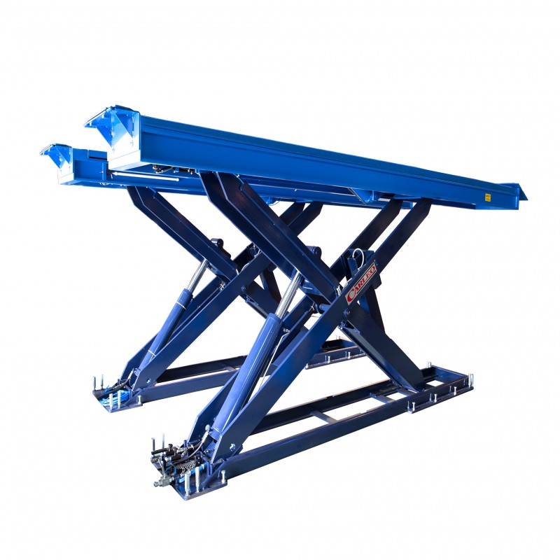 Cầu nâng cắt kéo 4.5 Tấn, Lắp nổi, Không có bàn nâng phụ (3 pha, Màu xanh)