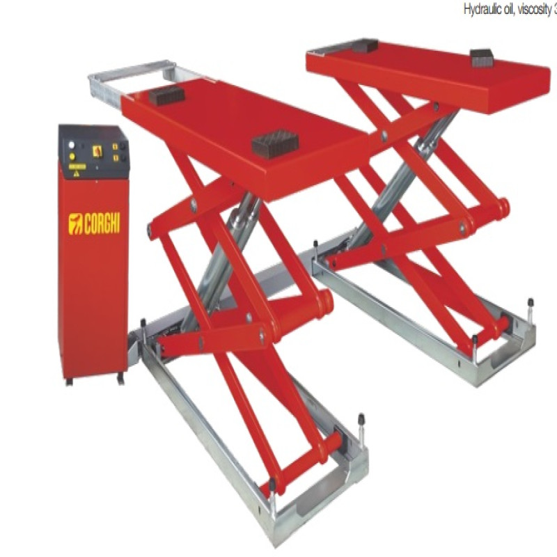 Cầu nâng cắt kéo nâng bụng 3.6 Tấn, Lắp chìm (3 Pha, màu đỏ), bao gồm phụ kiện